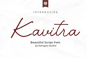 Kavitra, a Script Font by Rahagita Studio