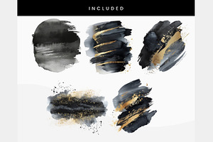 Black And Gold Watercolor Texture