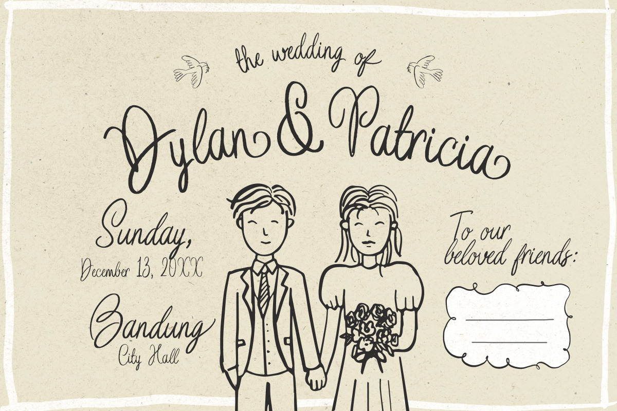 Wedding Letter Handwriting +Doodles, a Handwritten Font by Letterhend Studio (Photo 4 of 9)