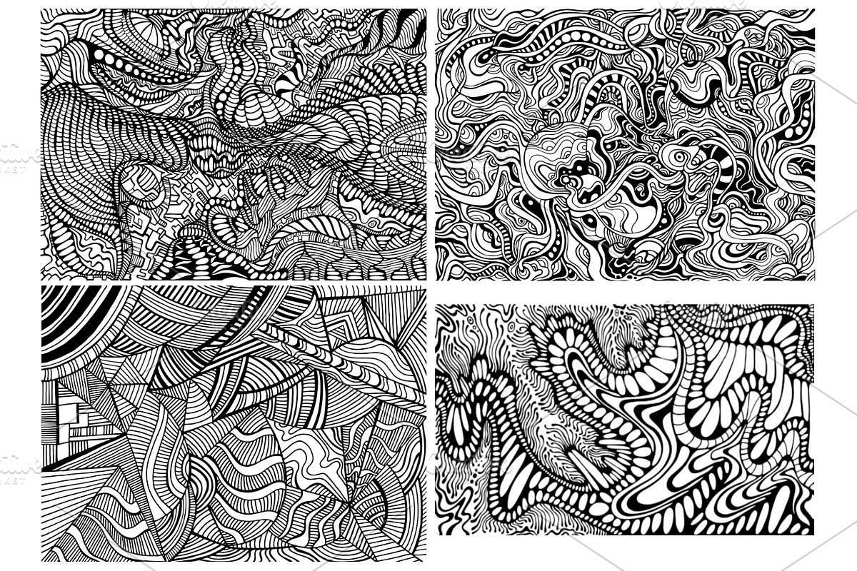 Set of 20 Psychedelic Coloring Page, a Decorative Illustration by Space_Oleandr (Photo 3 of 8)