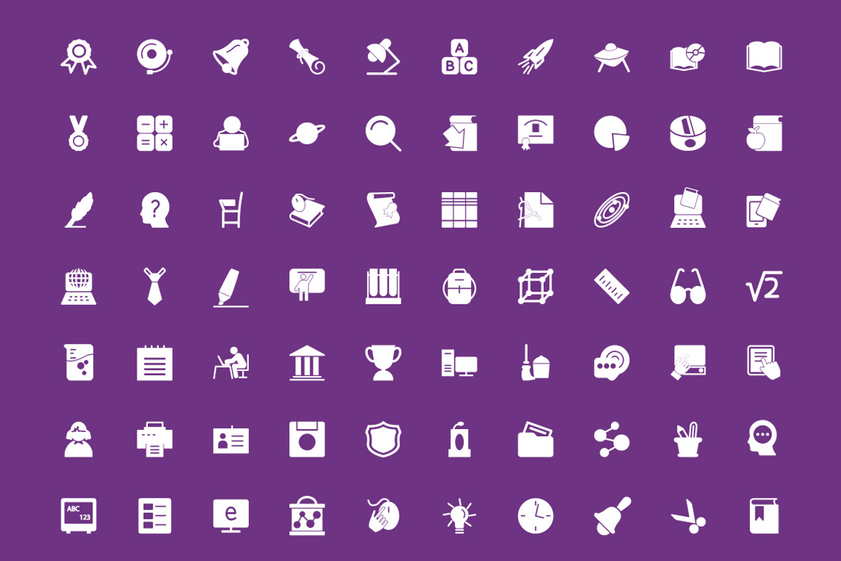 200 Education Vector Icons, a Solid Icon by Creative Stall (Photo 2 of 4)