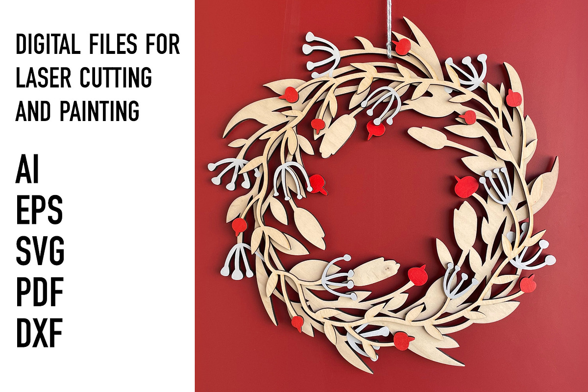 Christmas wreath, a Pattern Graphic by HelloWood (Photo 1 of 3)
