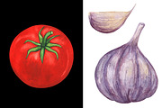 Watercolor set of vegetables, a Food Illustration by Color_Brush (Thumbnail 6 of 7)