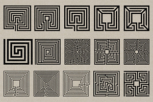 Labyrinth Stamps - Vector & PNG