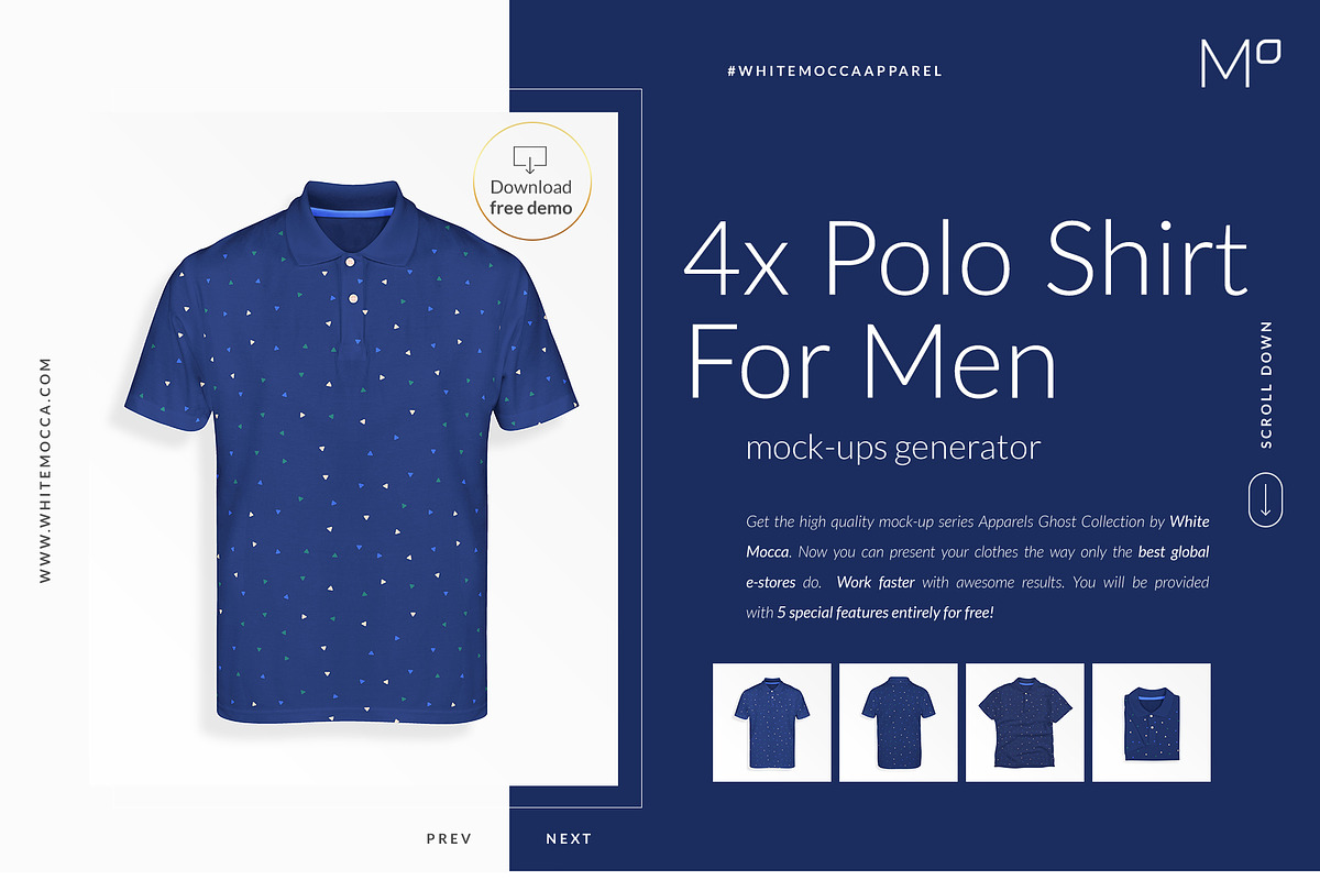 4x Men Polo Ghost Mock-ups FREE DEMO, a Books & Magazine Mockup by Apparel_Mockups (Photo 1 of 22)