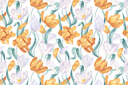 Light Yellow-White Tulips Pattern, a Pattern Graphic by MarynaPetrovska (Thumbnail 2 of 10)