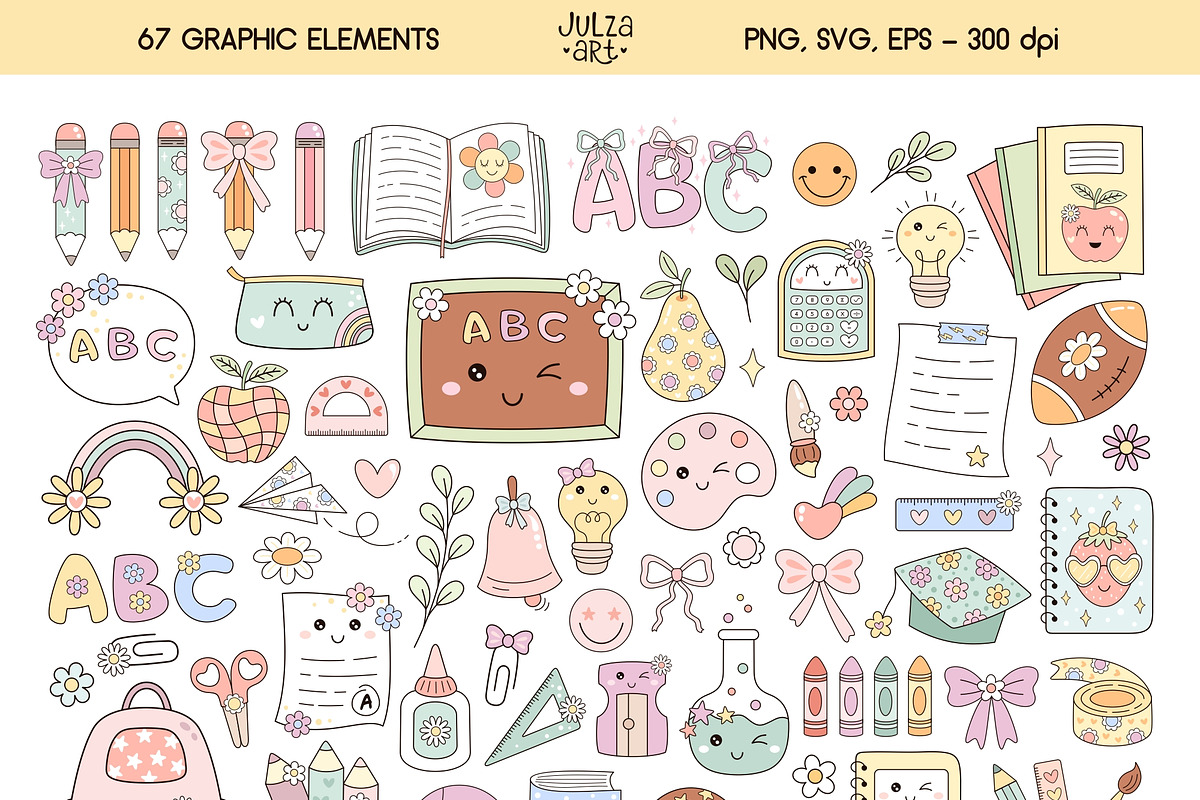 Back to school clipart, an Object Illustration by JulzaArt (Photo 2 of 6)