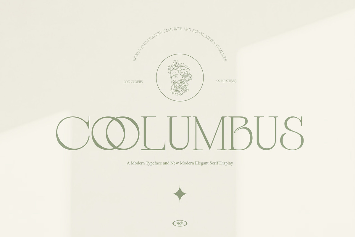 Coolumbus modern serif font, a Serif Font by Tegh co. (Photo 1 of 17)