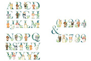10 Watercolor Animal Alphabets., an Animal Illustration by TaPilipa (Thumbnail 5 of 11)