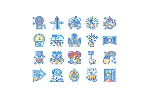 motivation succes challenge icons, an Object Illustration by pikepicture