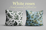 White roses. Hand painted floral set, a Pattern Graphic by olly87 (Thumbnail 4 of 5)