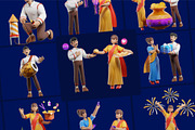 Diwali Activity 3D character, a Characters & Person 3D Model by orenjidesign (Thumbnail 7 of 8)