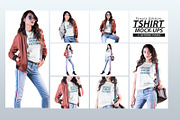 Female t-shirt Mockup-V-2-007, a Shirt Mockup by designvillage (Thumbnail 6 of 6)