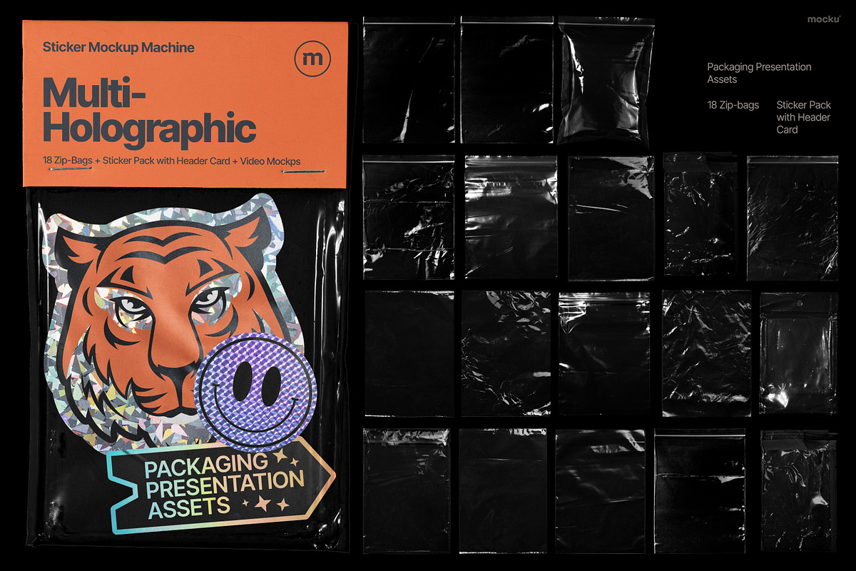 Sticker Mockup Machine Multi-Holo, a Packaging Mockup by Mocku (Photo 20 of 22)