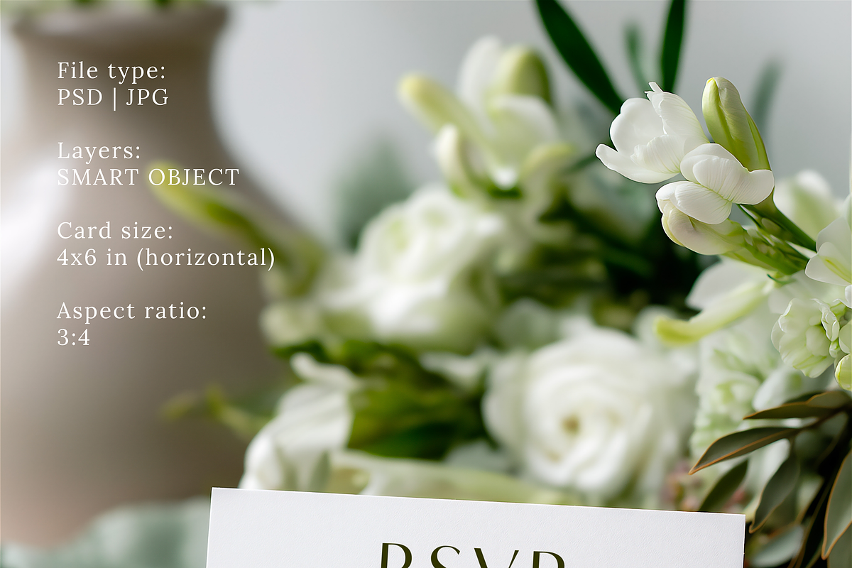 4x6 RSVP Horizontal Card Mockup, a Product Mockup by Serenefeeling (Photo 3 of 6)