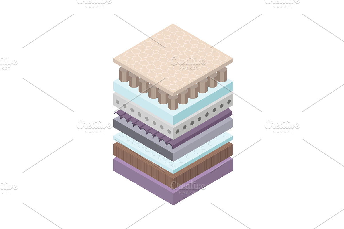 Layered orthopedic mattress icon, an Object Illustration by the8monkey