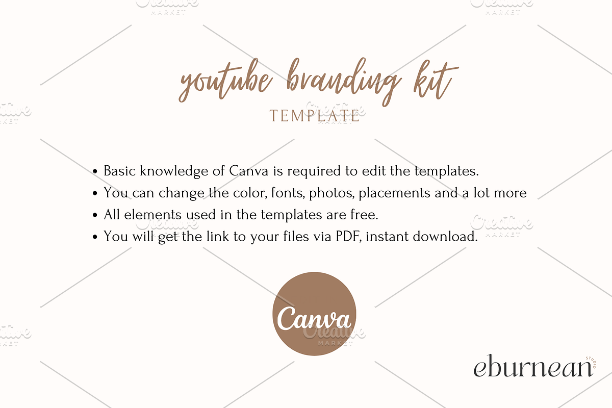 Brown YouTube Branding Kit Canva, a Social Media Template by Studio Eburnean (Photo 4 of 5)