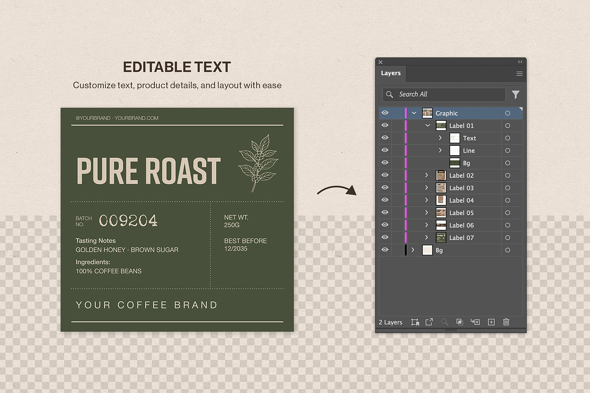 Product Packaging Label Template Set, a Stationery Template by BrandPacks (Photo 11 of 15)