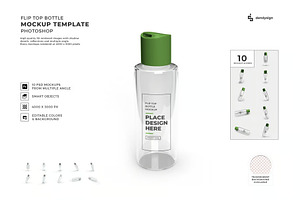 Flip Top Bottle Mockup Template Set, a Household Mockup by DesignRushMarket