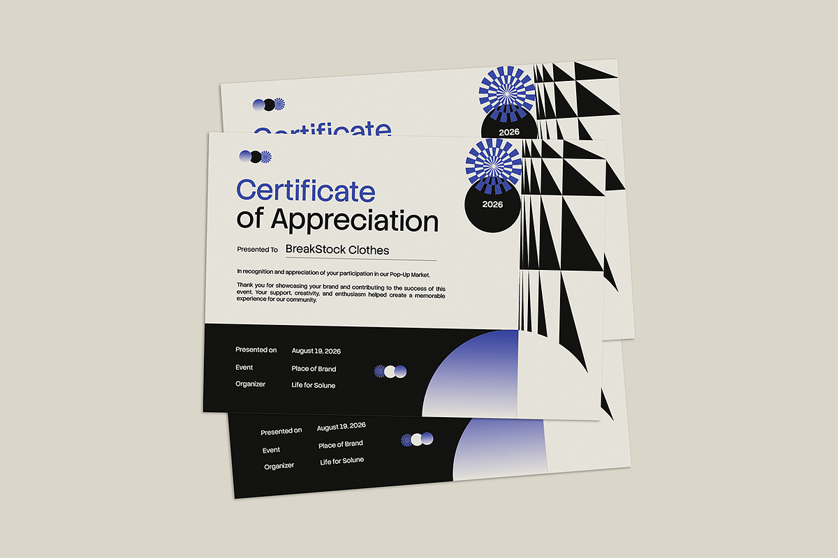 Minimal Grid - Certificate, a Card Template by VUNIRA (Photo 2 of 3)