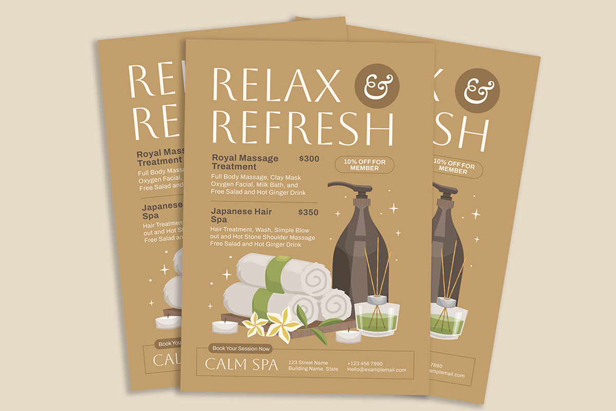 Wellness Spa Treatment Flyer, a Flyer Template by Gumico Studio. (Photo 2 of 3)