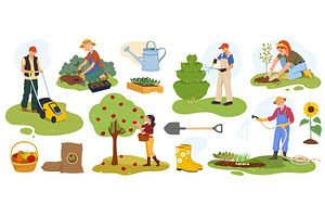 Farmer gardener and farm workers, a Work Illustration by Buch&Bee
