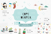 Cute winter. Graphic set., an Animal Illustration by Good Genie (Thumbnail 1 of 6)