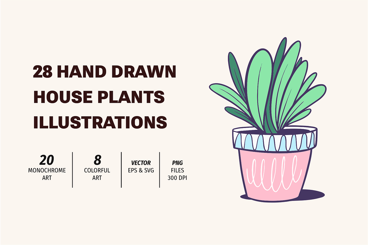 House Plant Doodles & Clipart, an Object Illustration by Oktyabr (Photo 6 of 6)