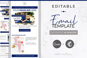 Canva & Mailchimp Template Blue