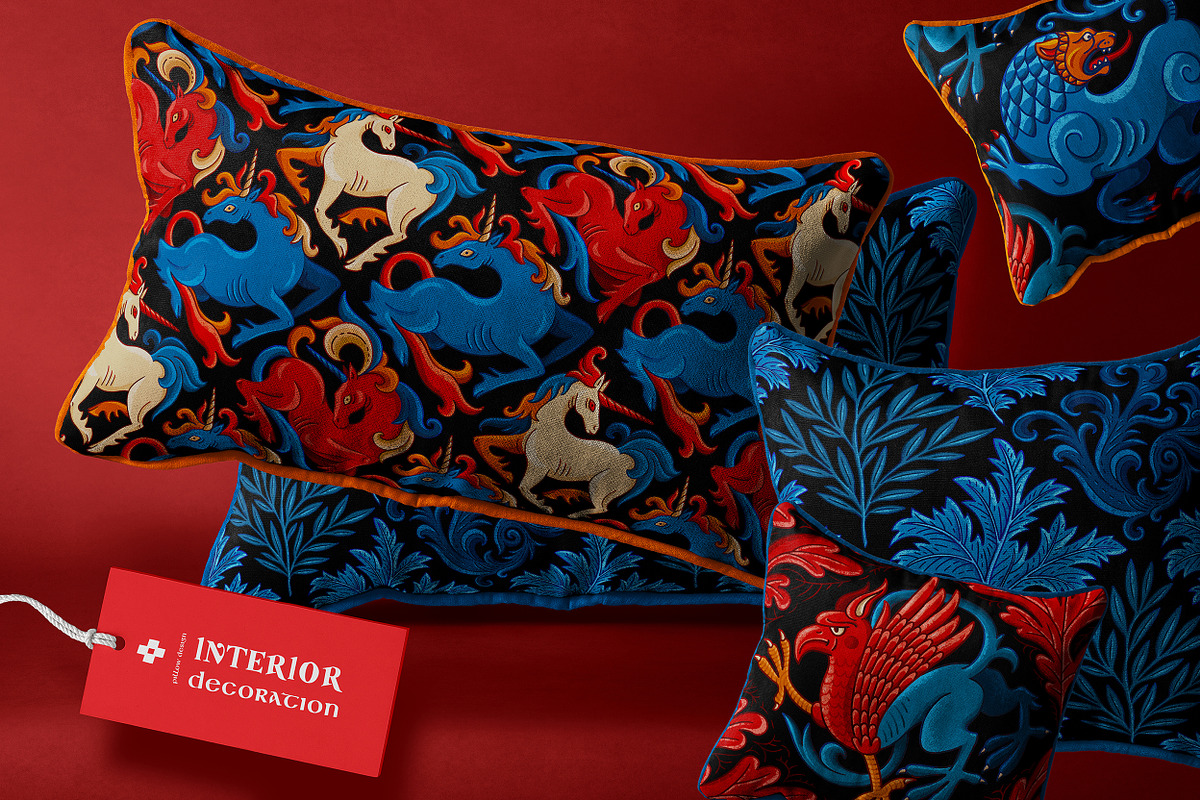 Fantastic beasts. Medieval tale, a Pattern Graphic by OlgaSoi007 (Photo 11 of 16)