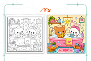 Kawaii Daydreamy Cute Coloring Pages, a Decorative Illustration by Coco Bloom (Thumbnail 7 of 8)