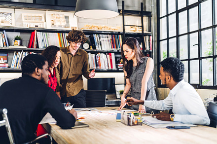 Group of professional business meeting and discussing strategy w, a Person Photo by Art_Photo