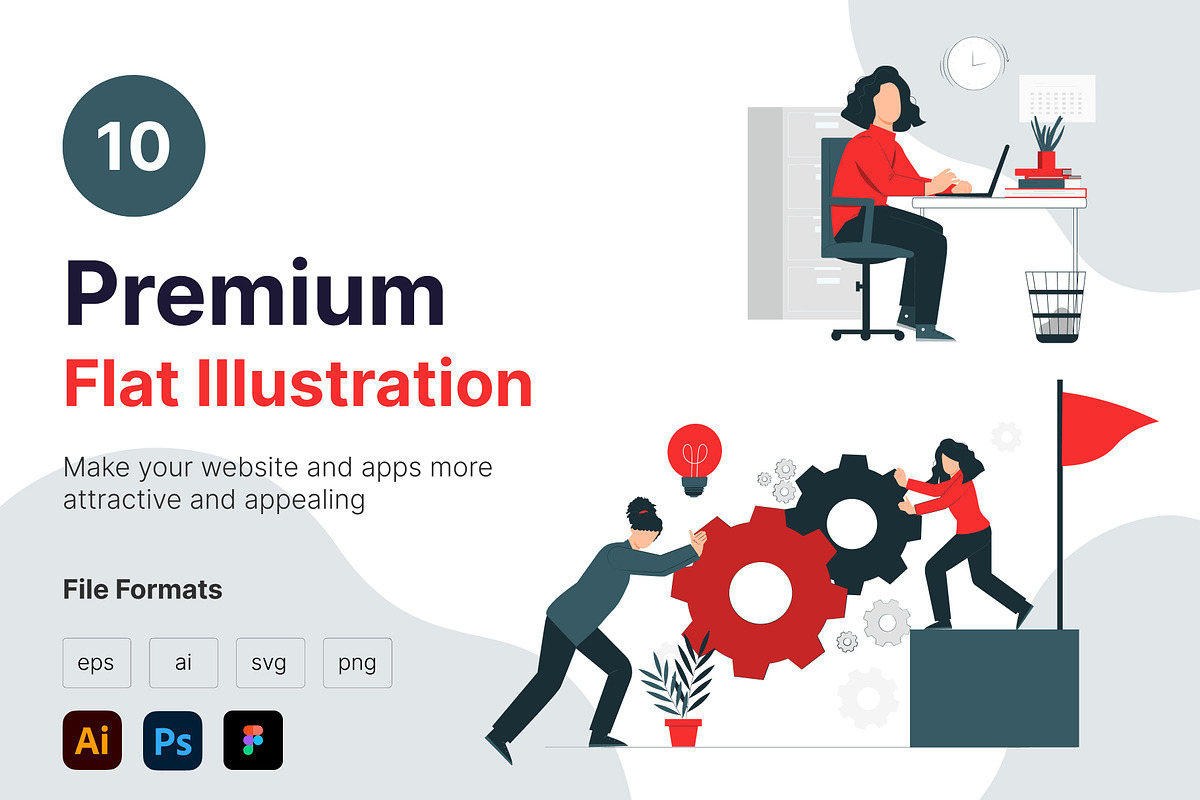 Premium Flat Illustration, a Work Illustration by Raytas Studio (Photo 1 of 8)