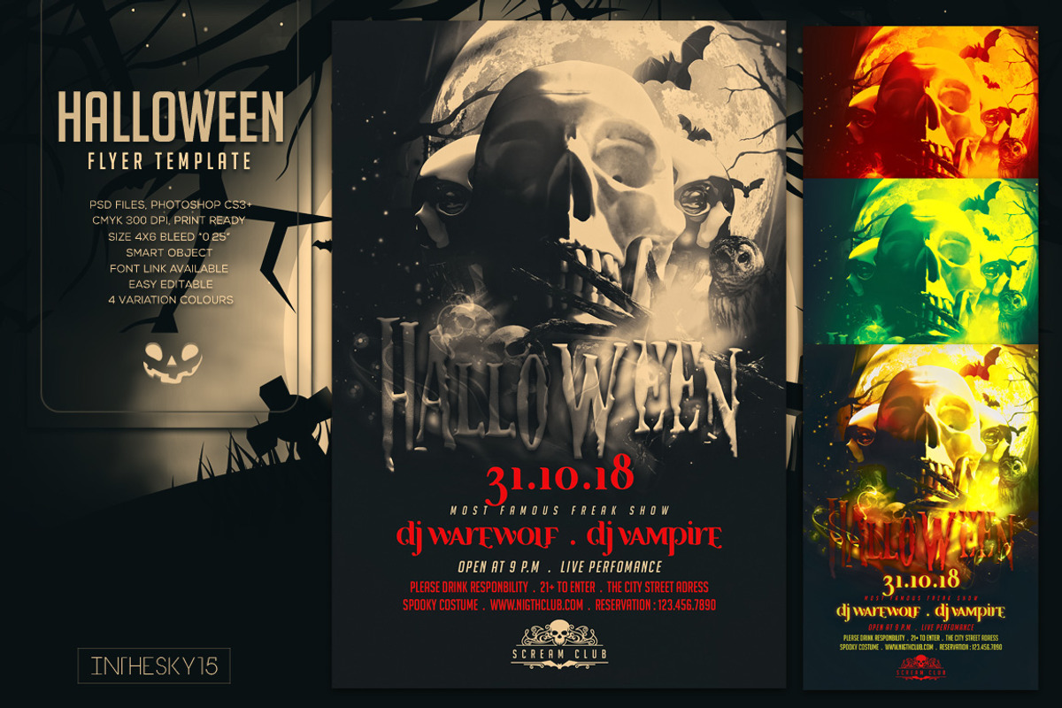 Halloween Flyer Template, a Flyer Template by InTheSky15 (Photo 1 of 5)