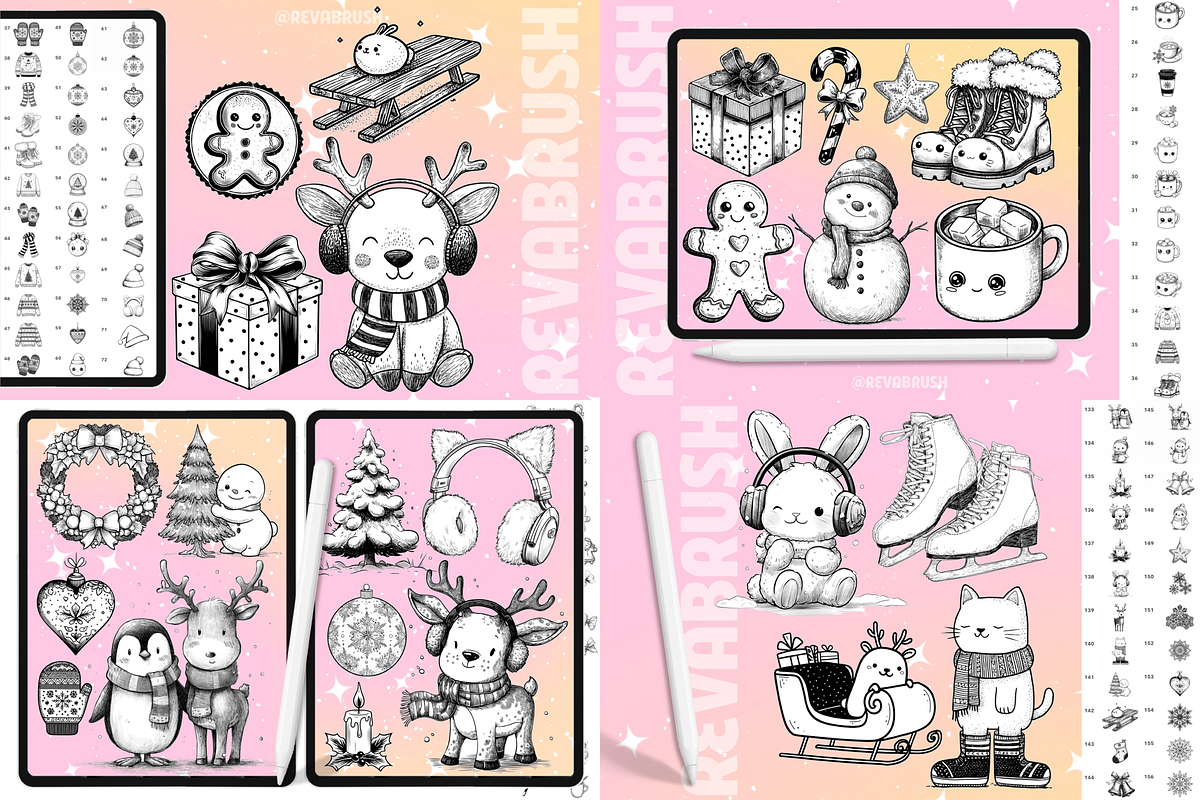 2235 BUNDLE Procreate Stamp Brushes, a Brush Add-On by Revabrush (Photo 15 of 17)