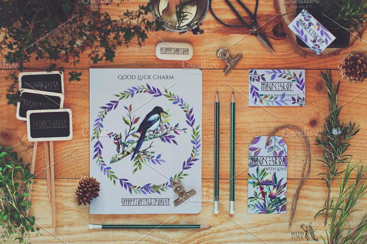 Pagan Forest Watercolor Kit, a Decorative Illustration by Fluffy Unicorn (Photo 6 of 6)