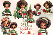 Christmas Cute Black Doll Clipart, a Person Illustration by GlamArtZhanna (Thumbnail 1 of 5)