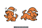 Running Christmas Dog Set, a Branding & Logo Template by Vectorium Studio (Thumbnail 1 of 3)