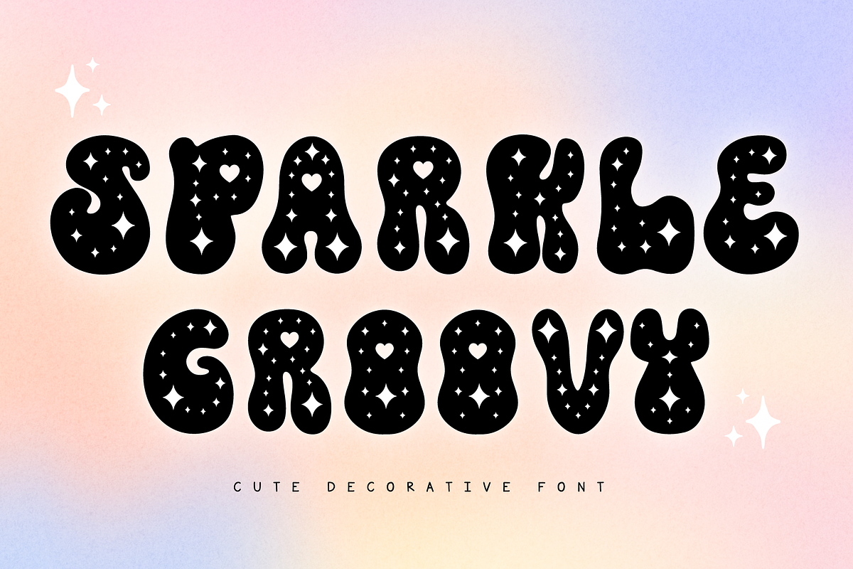 Sparkle Groovy Cute Decorative Font, a Font by Kanink Studio (Photo 1 of 13)