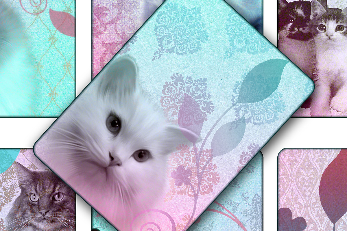 Collage Sheet - Romantic Cats, a Print Template by Kseniya-Omega (Photo 2 of 3)