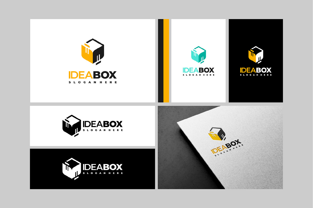Set of Idea Box Logo designs concept, a Branding & Logo Template by Lucky Creative (Photo 5 of 5)