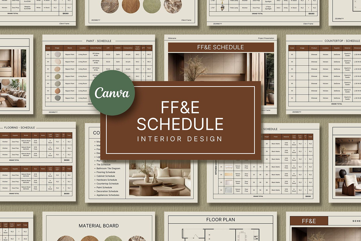 Interior Design FF&E Schedule, a Presentation Template by SKY CREATION