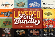 THE LAYERED FONT BUNDLE, a Script Font by Debut Studio (Thumbnail 1 of 14)