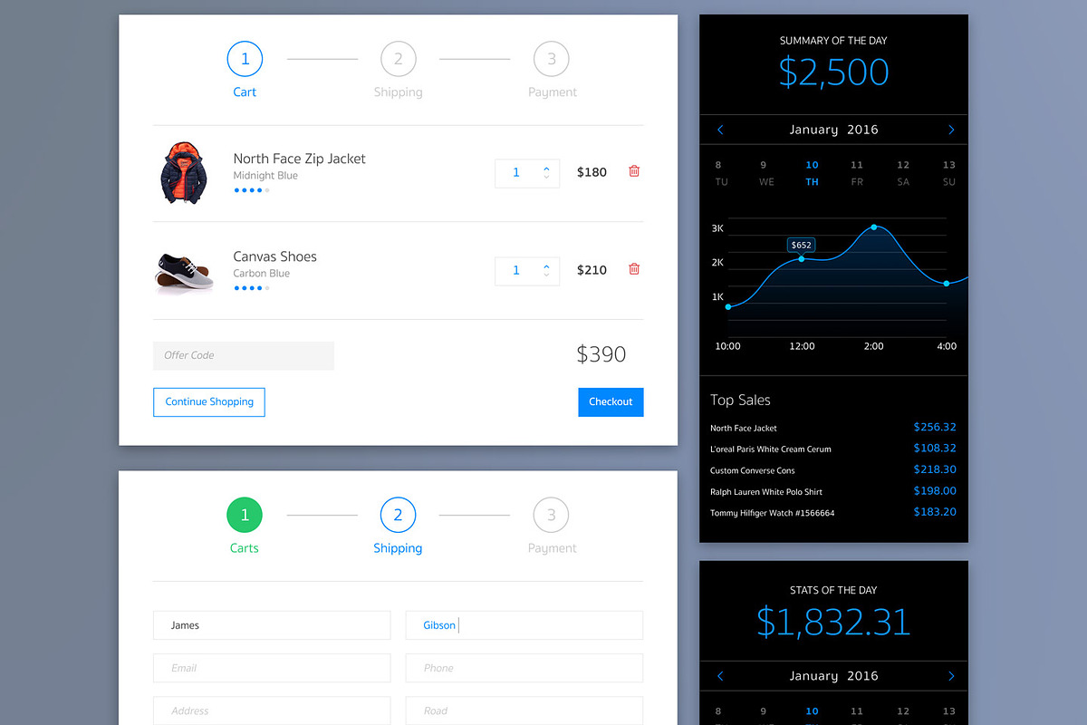 Sales eCommerce Retina UI Kit, an UI Kit Template by Cosmic Motive (Photo 2 of 8)