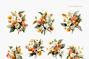 Watercolor Mandarin Clipart Set, a Decorative Illustration by ThaismotaCreativeCo (Thumbnail 6 of 13)