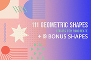 Procreate geometric Shape brushes, a Brush Add-On by Julia Right Studio (Thumbnail 1 of 7)