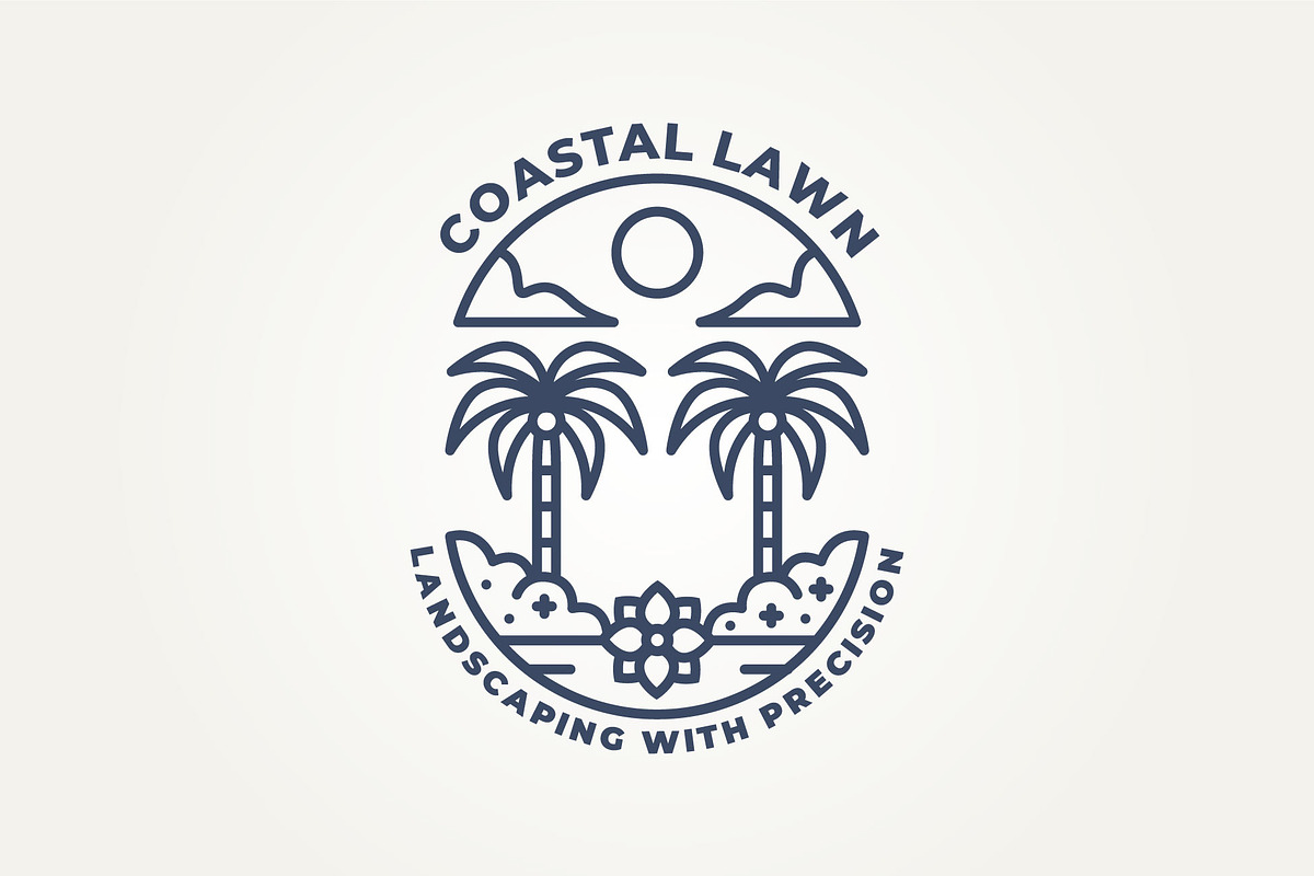coastal lawn line art badge logo, a Branding & Logo Template by Blazybone (Photo 2 of 2)