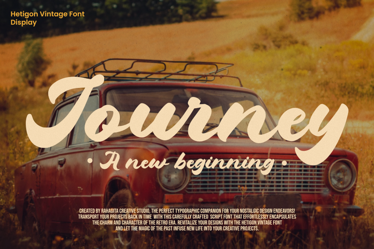 Hetigon Vintage, a Script Font by Rahagita Studio (Photo 3 of 9)
