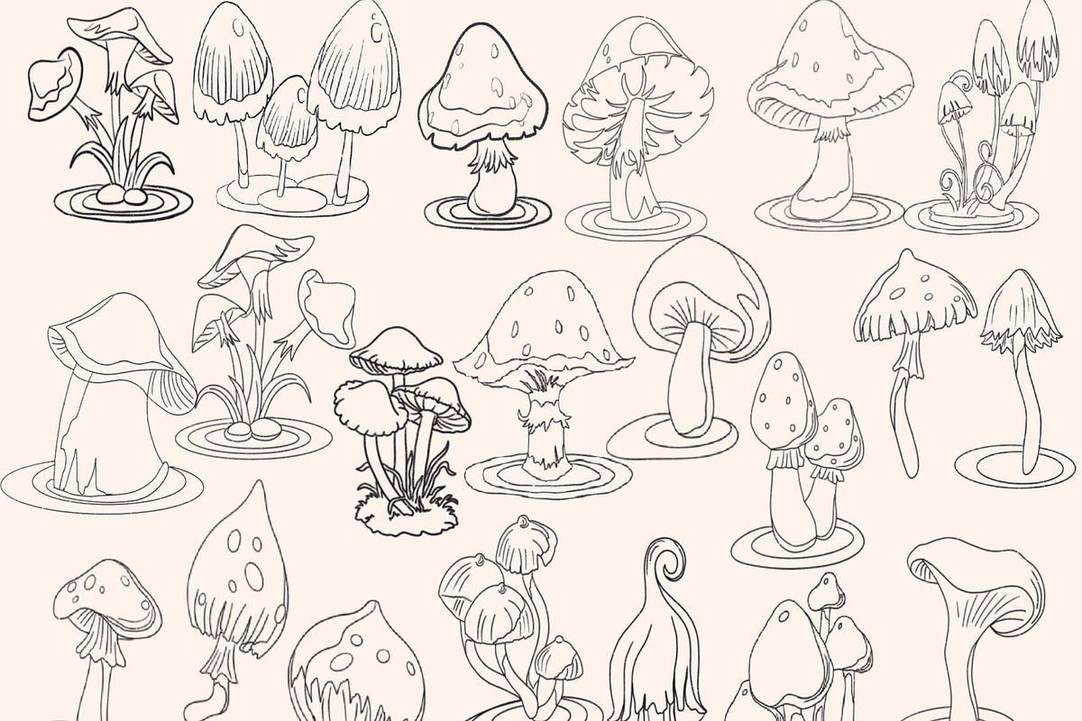 Mushrooms Digital Stamps, a Graphic by Favorites_Art (Photo 8 of 15)