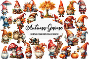 Watercolor Autumn Gnome Clipart, an Illustration by Daily.Designs (Thumbnail 1 of 5)